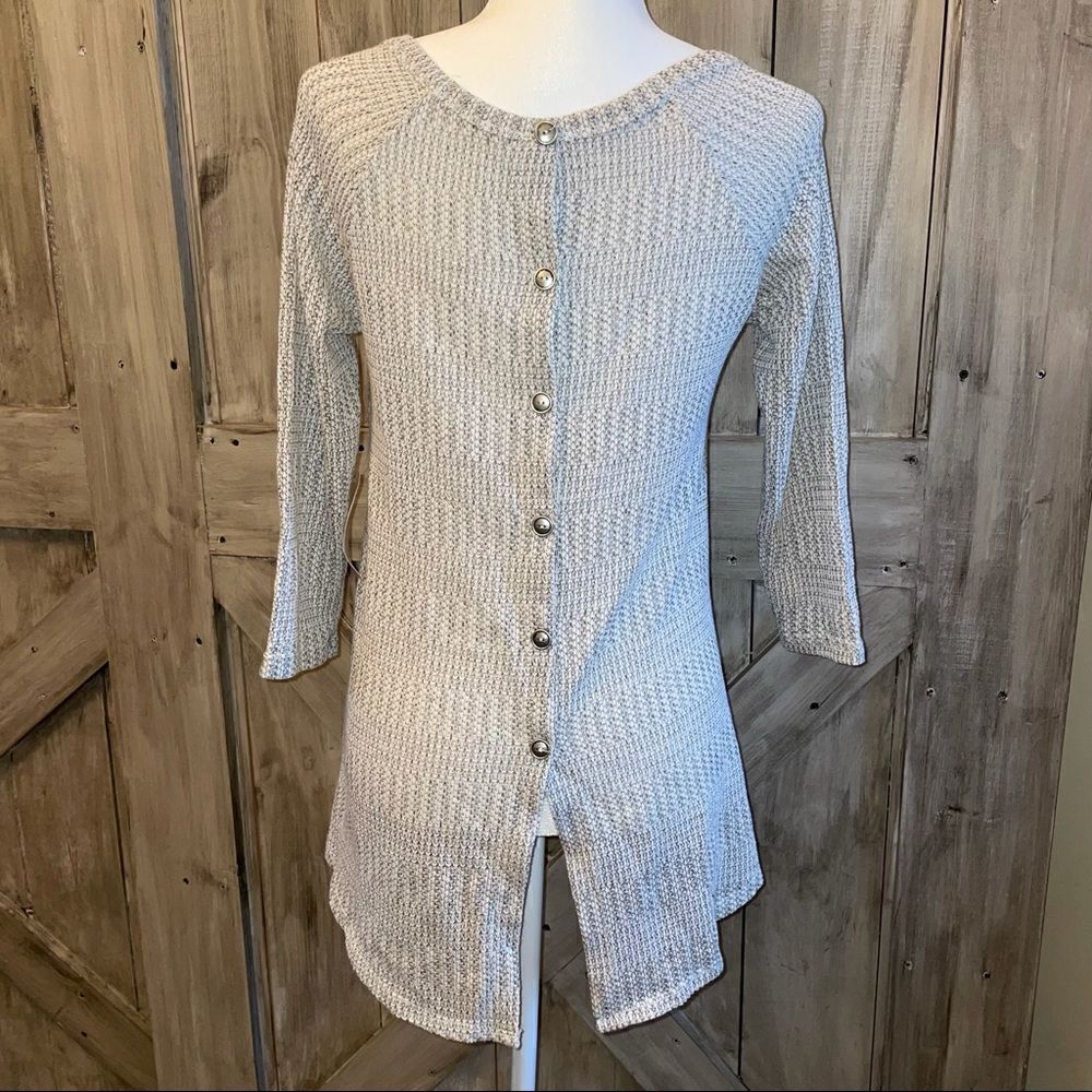 Maternity Sweater Studded Buttons Heart - Picture 2 of 7